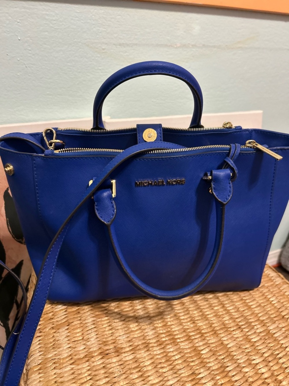 Michael Kors Royal Blue Saffiano Leather Satchel